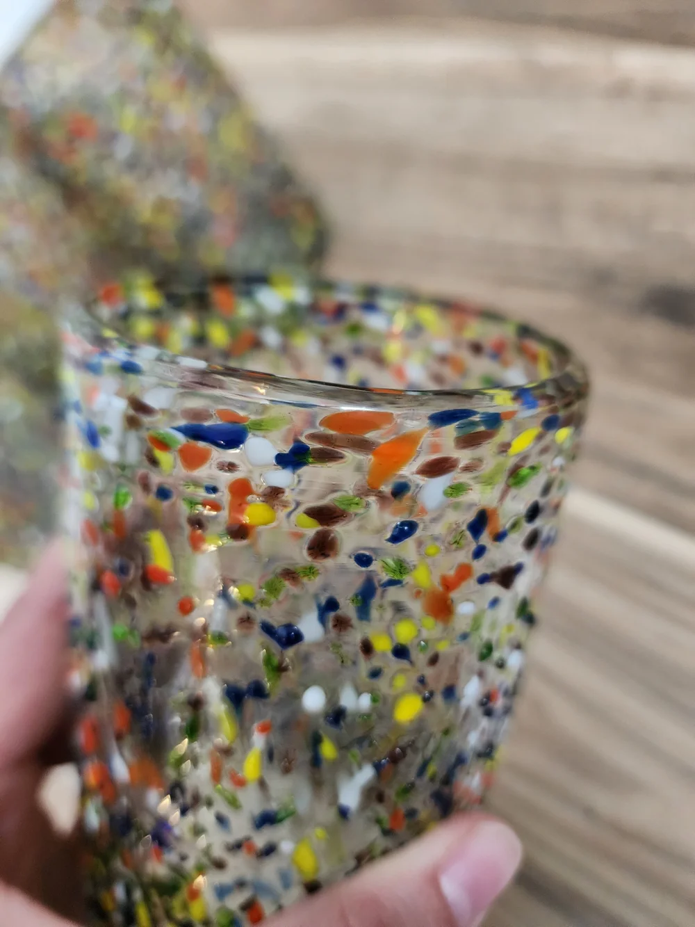 Multicolor Confetti Artisan Glass Tumbler - Set of 4
